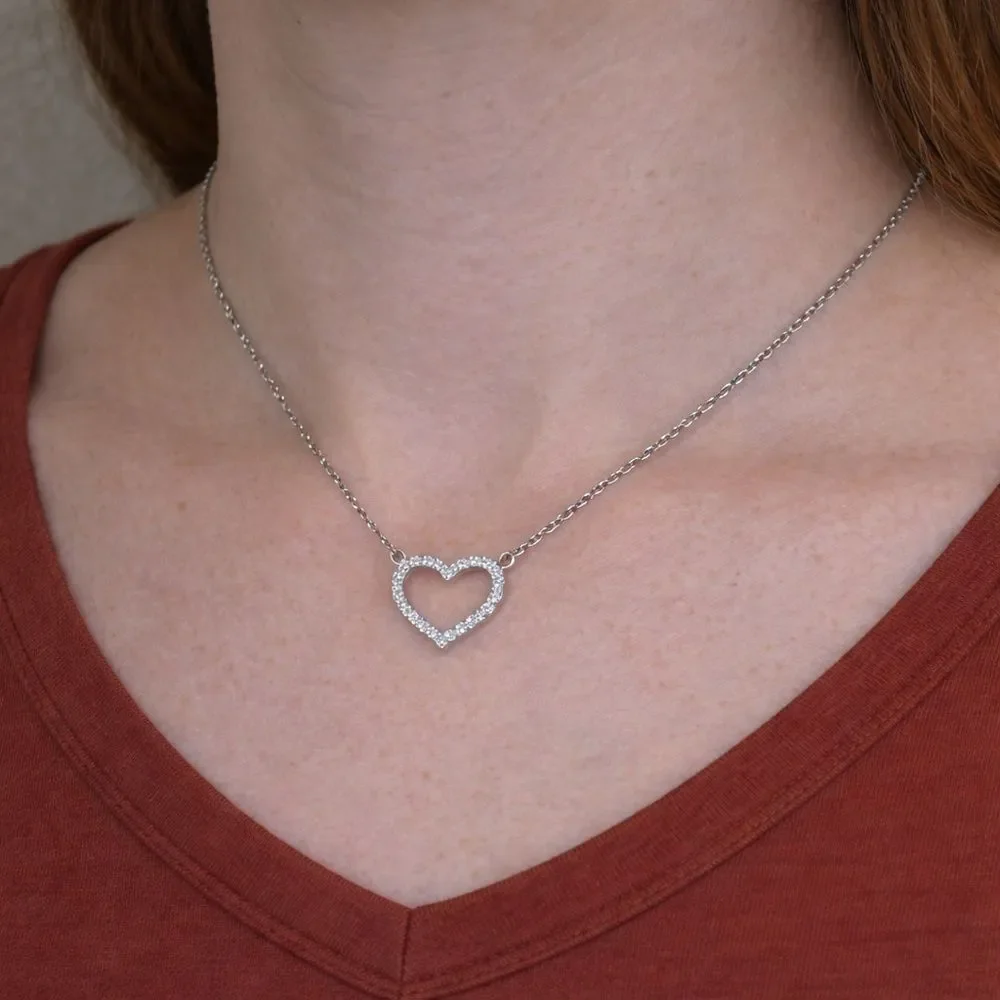 Elegant Silver Heart Necklace